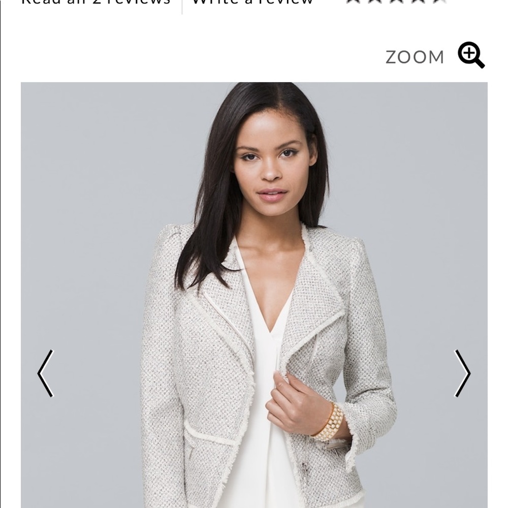 New White House Black Market tweed moto jacket